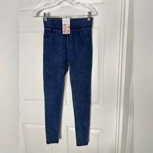 NWT Halara Blue Stretch Knit Denim Skinny Leggings Sz S